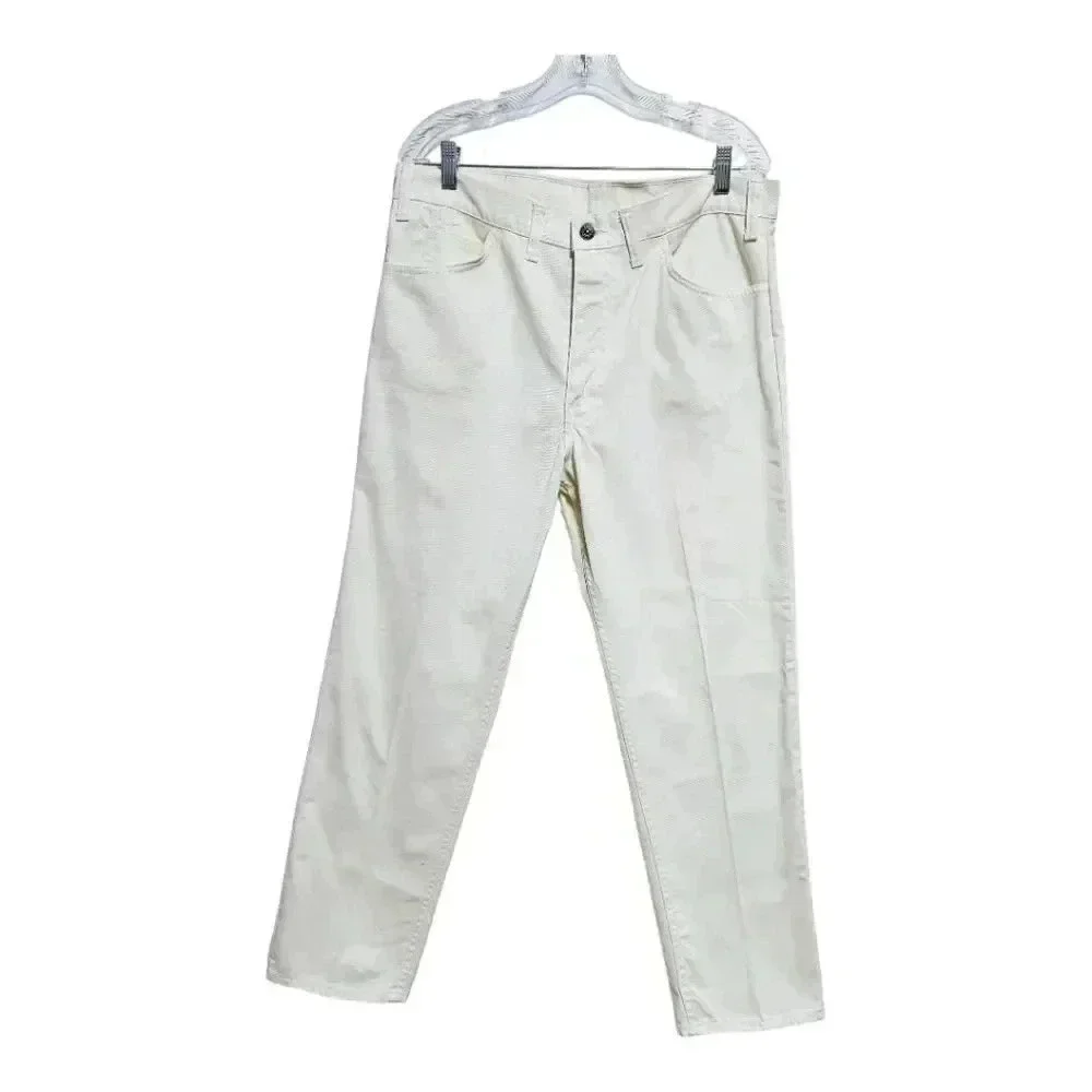 Levi's cream cotton sta-prest vintage big E jeans 1970's